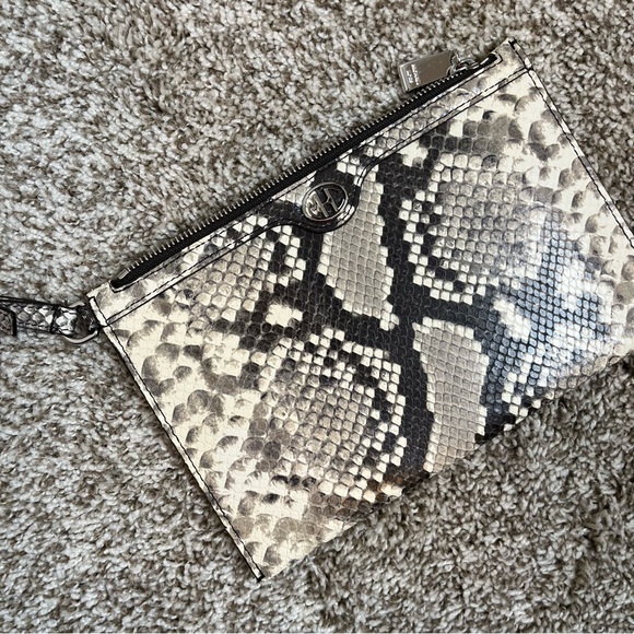Michael Kors Collection Snakeskin Print Leather Clutch Bag - Picture 1 of 6